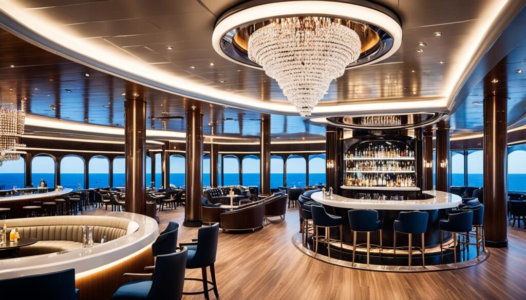 Bar- und Loungelandschaft auf der MSC Lirica