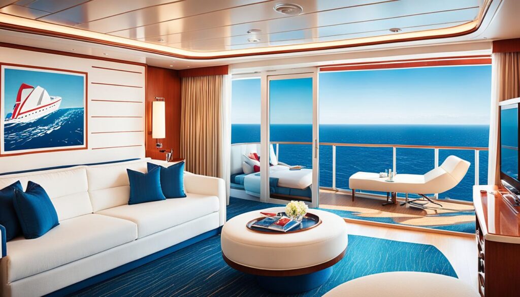 Luxuriöse Ocean Suite auf der Carnival Miracle