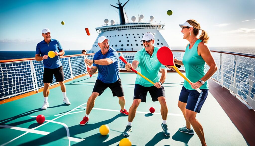 Pickle Ball Spiel an Bord der Crystal Symphony